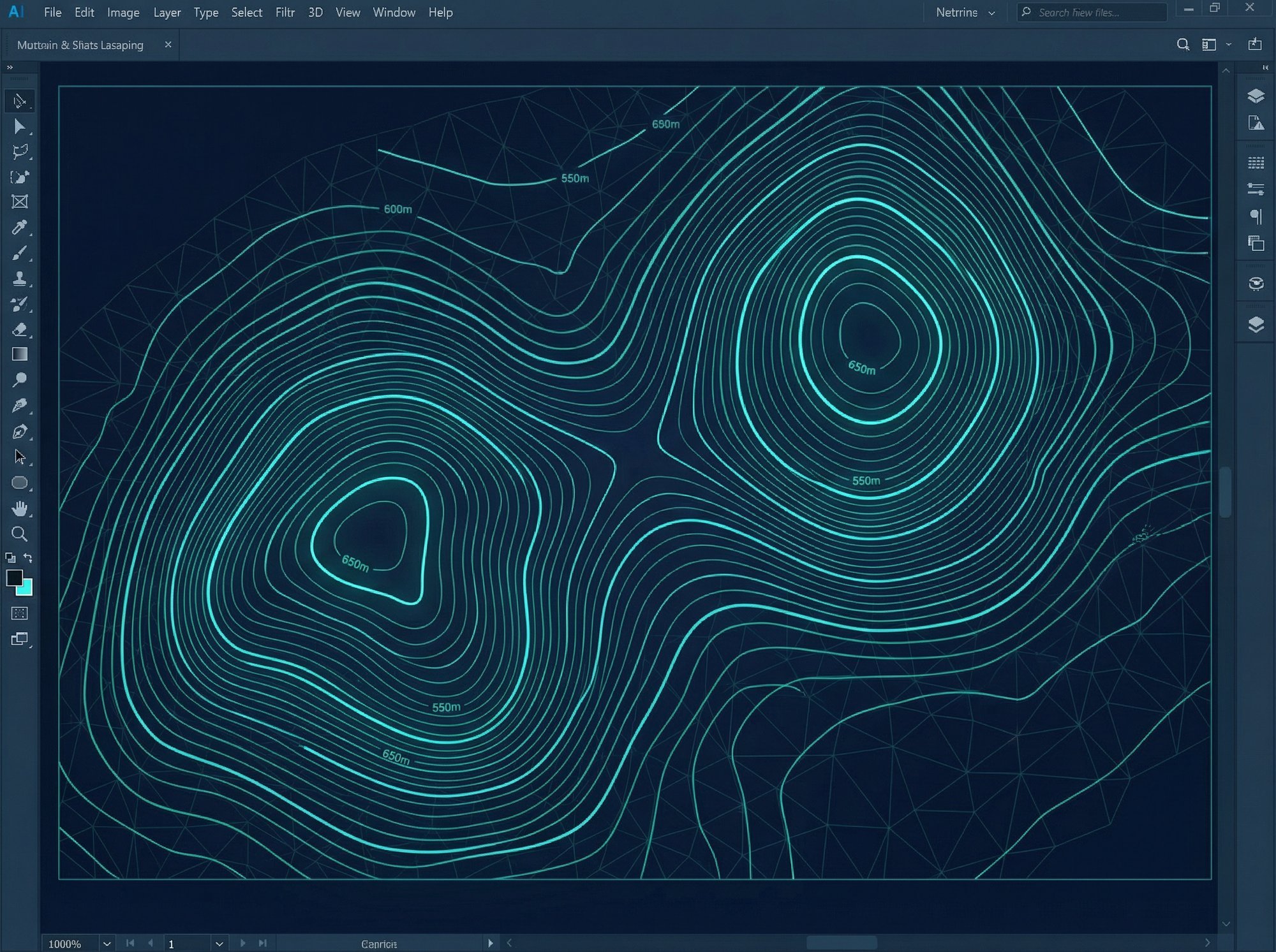 Generate contour lines and profiles from terrain meshes