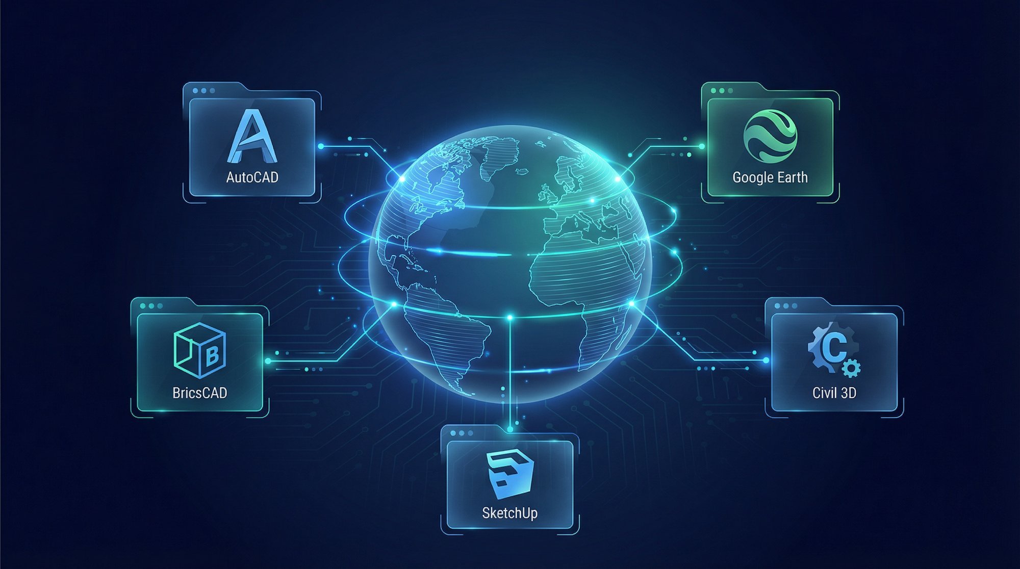 CAD-Earth compatible with AutoCAD, Civil 3D, and other CAD platforms platforms