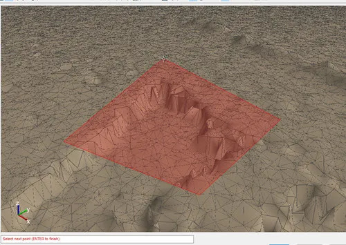 Inspect an ortographic view of a mesh cross section